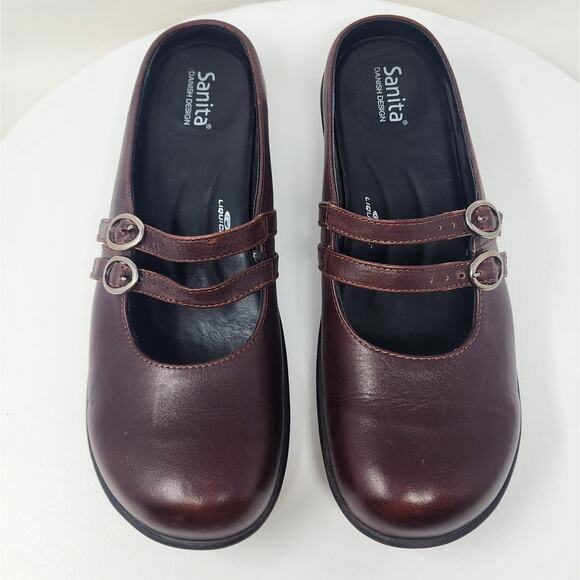 Sanita Catalina Wave II Mary Jane Mule EU41/US10.5-11 Bordeaux Brown Leather - Picture 3 of 14